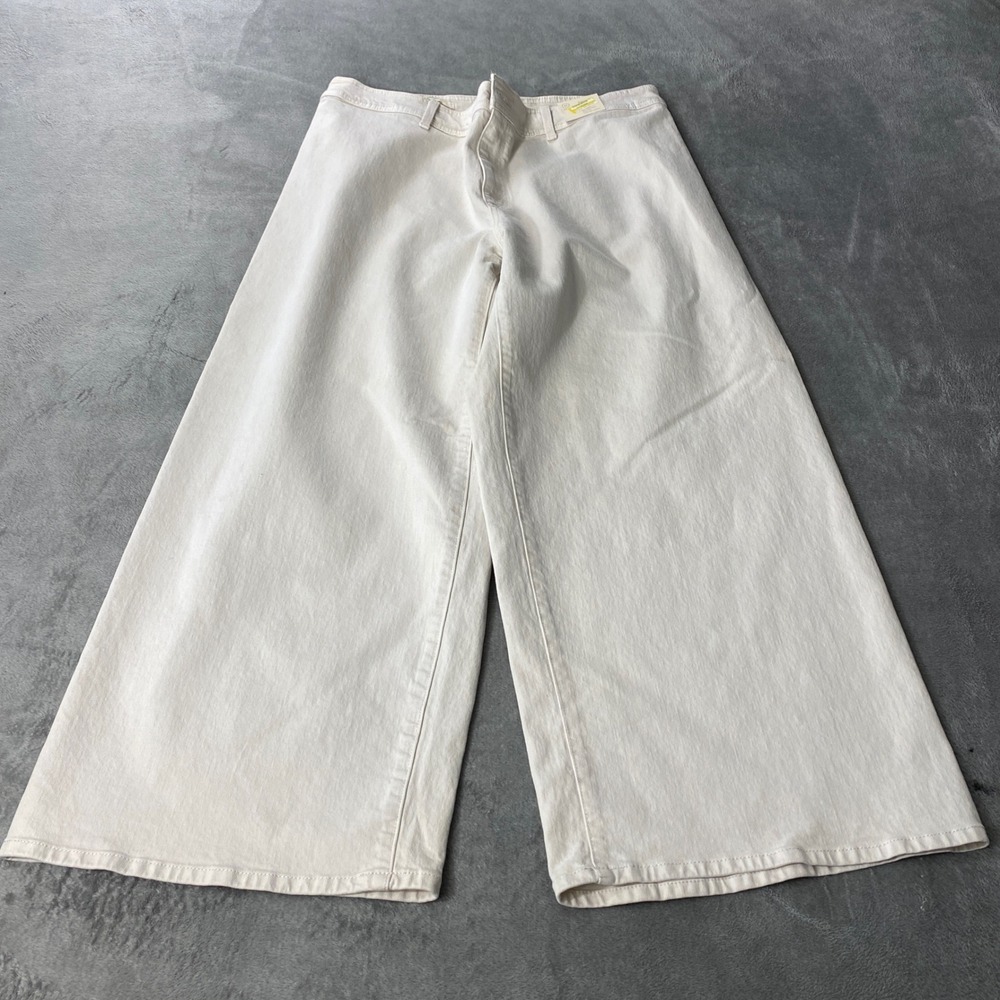 Universal Thread Sailor Wide Leg Jeans Size 17 Cream High Rise Comfort Stretch